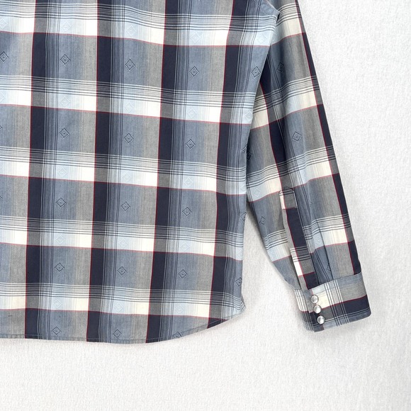 PENDLETON Shirt Mens Small Gray Plaid Frontier Western Pearl Snap Long Sleeve - Picture 6 of 12